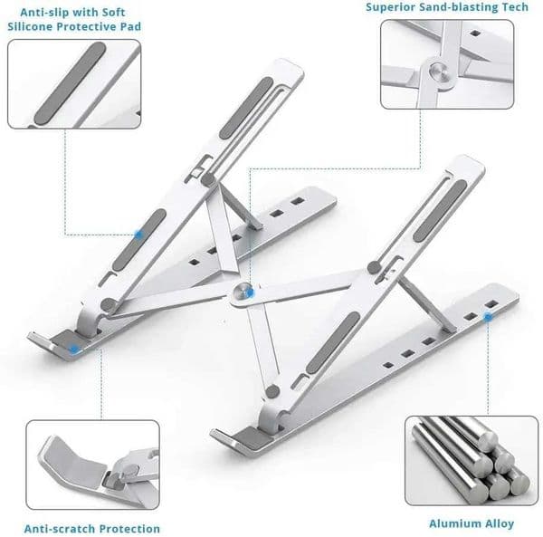 Aluminium WEFOR Alloy Portable Laptop Stand Support Base Notebook Stand For Macbook Pro Lapdesk Computer Laptop Holder CoolingT2600604