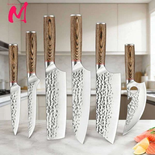 Chef Meat Cleaver Hand Forged Hammer Knives Fruit Kitchen Knife Boning for Cooking Tools W260604