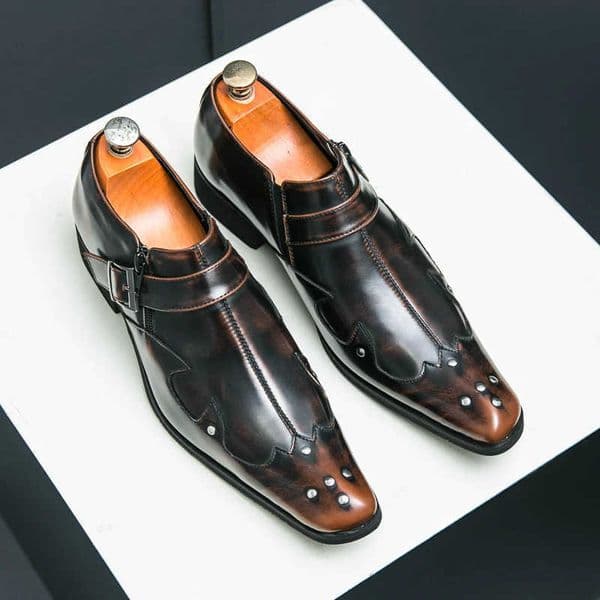 Patent Leather Gentleman Wedding Party Dress Shoes ner For Men Strap Formal Footwear Sapatos Tenis Masculino S260602