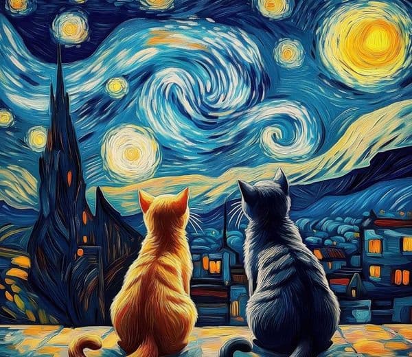 300/500/520/1000 Pieces Wooden Jigsaw Puzzle of Adult Cat Starry Night Landscape Puzzles Games Family Fun Toy Christmas Gift L260604B44I