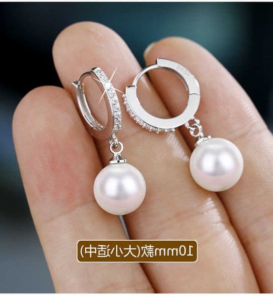 Natural Silver Genuine 2020 Freshwater Pearl Pearl Color Earrings Earrings Pearl Jewelry For Wemon Wedding Gift X2606031