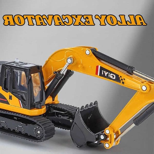 Model 160 Crusher Scale Excavator Car Toy Alloy Diecast Light Sound Truck Wood Grabber Tracked Engineering Vehicles Collection M260605