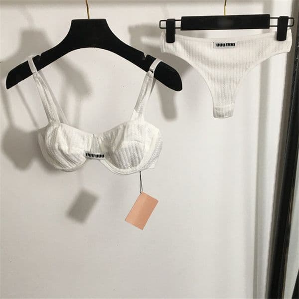 Bras Underwire Women Bra Briefs Set Sexy Push Up Underwear Luxury Designer Woman Lingerie Letter White Black Hollow Summer