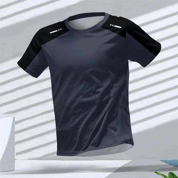 Men's T Shirts Sports Casual Spliced Short-sleeve T-shirt Round Neck Comfortable Breathable For Daily Fitness Outdoor Wear