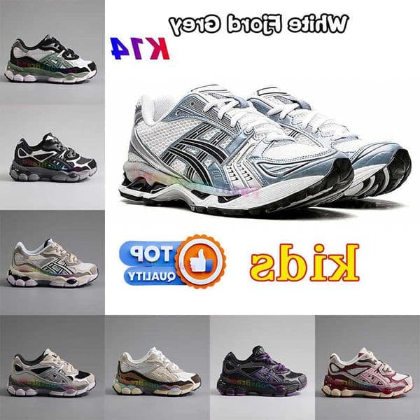 Gel-K14 Kids Shoes Designer Kid Running Shoes White Graphite Grey Black White Pure Silver NYC 1130 Pink Pure Silver boys girles Trainers Kid Outdoor Sneakers Y260604