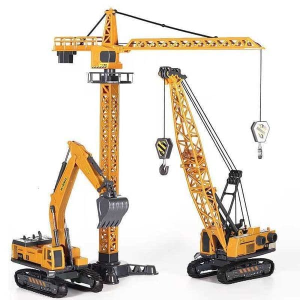 Forklift Engineering Crane Diecast Tower Bulldozer Excavator Vehicle Model Toys for Boys AlloyPlastic Tractor Inertial Driving M260605