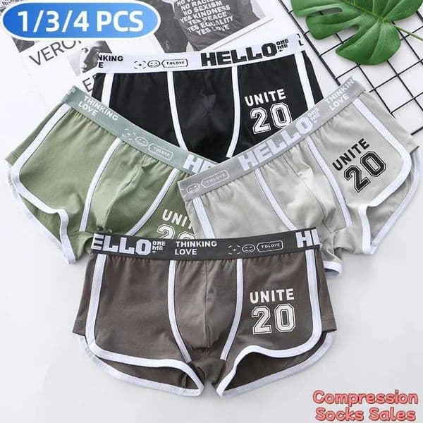 1/3/4 PCS Mens Underwear Boxer Shorts Sexy Panties Cotton Boxers Sports Comfort Man Underpants Shorts Homme U Convex LingerieT260604