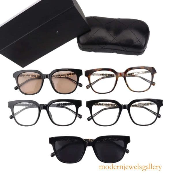 Designer channels sunglasses Womens round frame plain glasses style anti-blue light 2811 cc sunglasses
