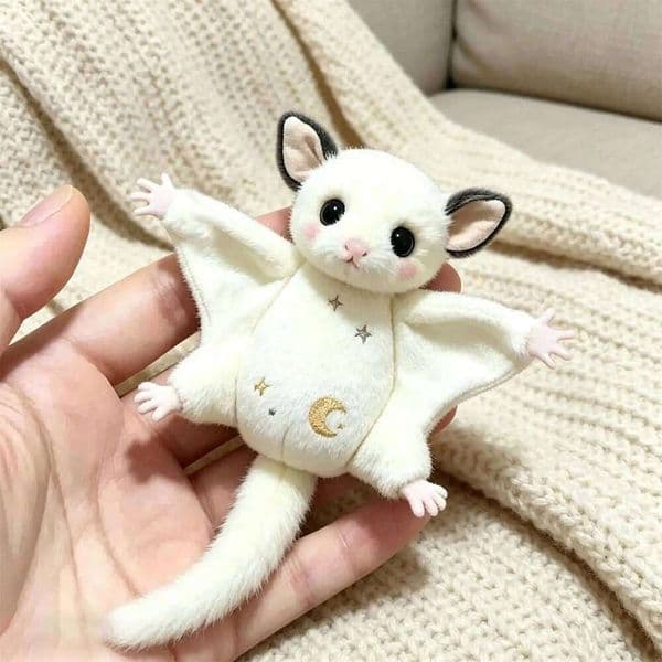 Stuffed Animal Bag Charm, Cute Flying Squirrel Purse Pendant - Plush Backpack Ornament for Women Girls Kids Adults Birthday Gift