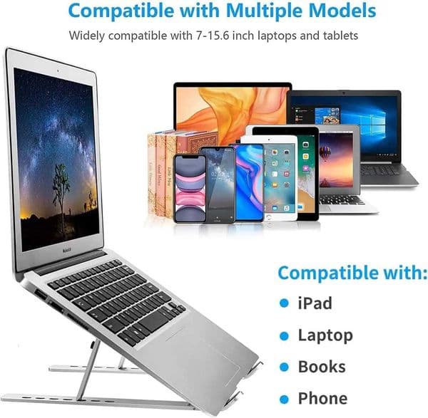 Laptop Ergonomic Stand7 Angles Adjustable to Protect Cervical SpineFoldable Aluminum Alloy Lightweight Easy to Carry in BagT2600604