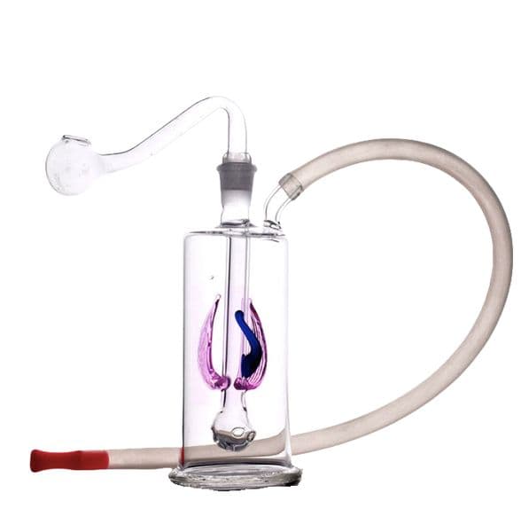 Wholesale Thick heady colorful Inner flower water oil burner bong pipe Mini glass tobacco bongs Bubbler hookah with 10mm male smoking banger bowl