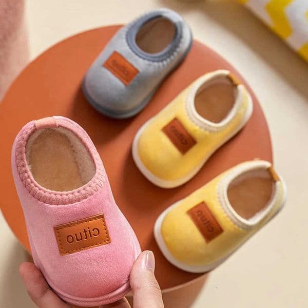 Warmth Cotton Winter Children Slipper Slippers Indoor Soft Sole Drag Child Sneakers Baby Boy Non-slip Shoes Mother Kids Shoes C260604