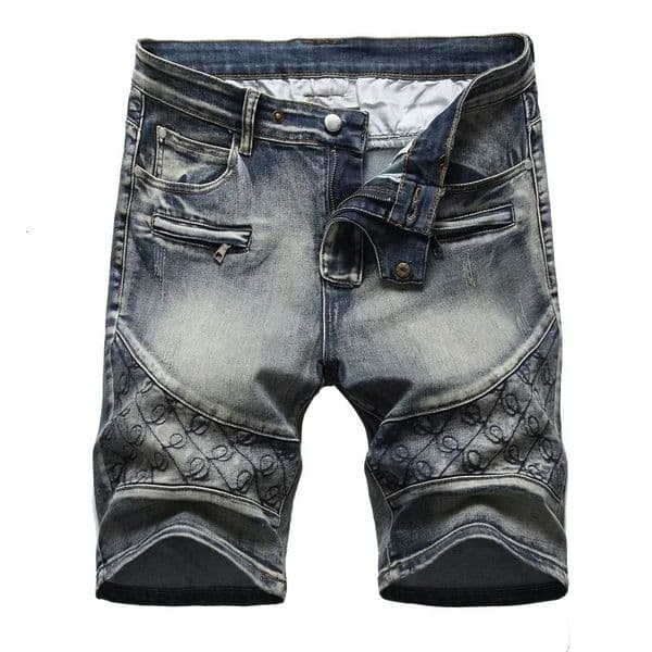 Multipocket Zipper Denim Shorts Mens Streetwear Summer Retro Fashion Short Jeans for Men Stretch Straight Casual 260604