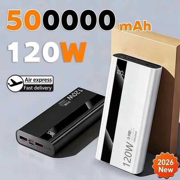 500000mAh Power 120W Bank High Capacity Super Fast Charging Power Bank Portable Battery Charger For Huawei iPhone Samsung L260604