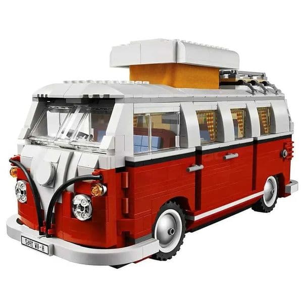 2026 New Build Block T1 Camper Van Brick Set Compatible Technical Building Blocks Brick For Kids cologne Model Car Bus perfume Construction Kit By Bluding Toy D 01
