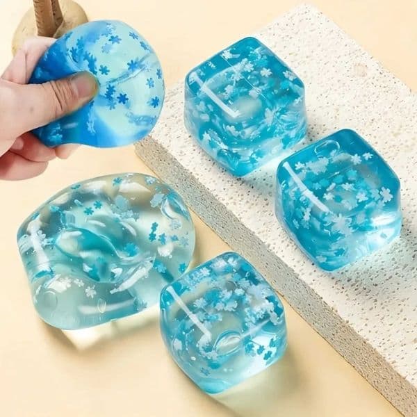 Ice Squishy Cubes Snowflake Slow Rising Sensory Fidget Toy Soft Ice Cubes Stress Relief Squeeze Toy Hand Exercise Calming Tool Z260604