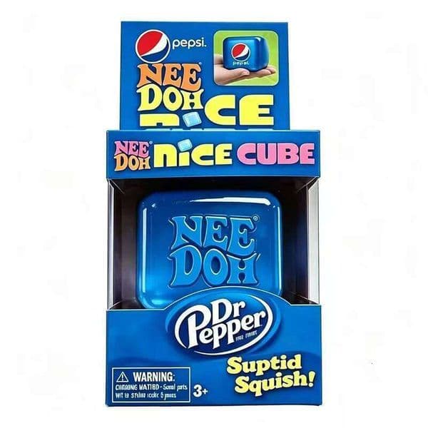 Schylling Dr Pepper x NeeDoh Nice Squeeze Soft Squishy Fidget Cube Stress & Anxiety Relief Portable Sensory Toy Gift 26L0604 26L0604