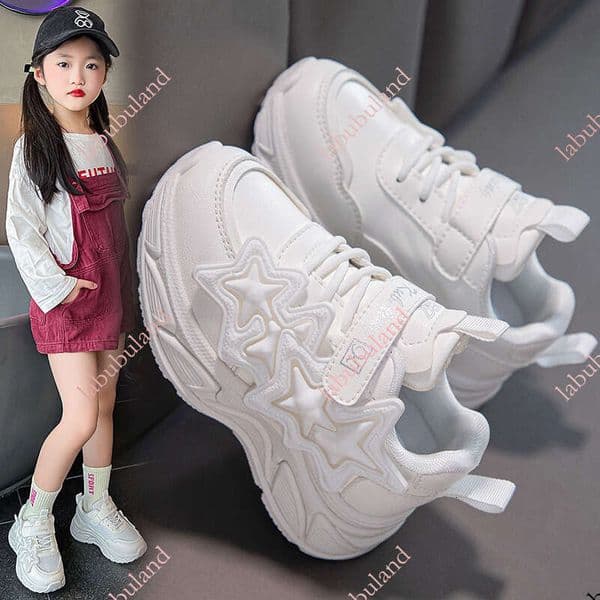 Foreign Trade Selected Children's Sports White 3-6 Years Old 8 Dad 12 Girls Running Shoes New Style
