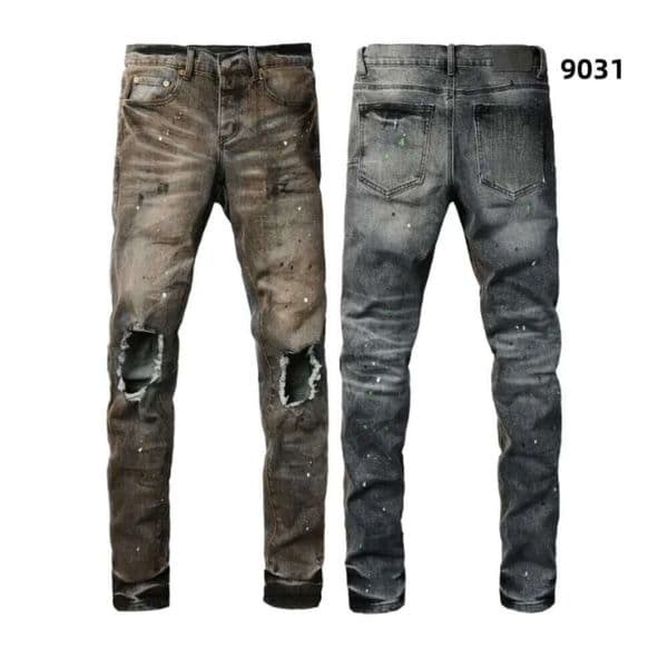 Purple Jeans New High Quality Designer Purples Men Jeans Denim Trousers Mens Jeans Hip Hop Hole Casual Shorts Knee Lenght Purples High Quality Denim Leggings 95D