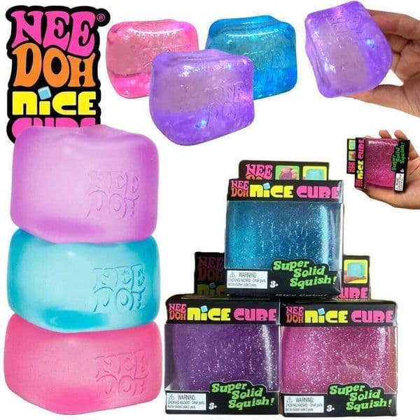 Schylling NeeDoh Ice & Nice Cube Soft Squeeze Sensory Fidget Toy Surprise Stress Relief Party Blind Box Desktop Decor Gift J260604