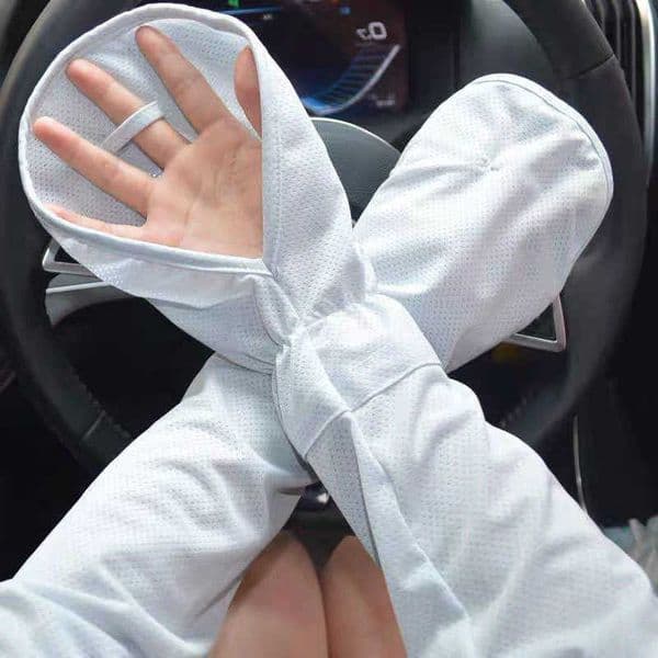 Driving Fingerless Arm Sleeves Summer Sun Protection Gloves Arm Sleeve Ice Silk Cooling Skin Protective Cover for Women Girls M260604