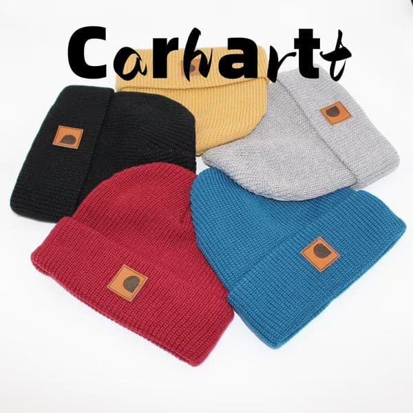 Classic 18 Fit Cuffed Knit Beanie Unisex Casual Street Hip-Hop Skating Hat for Daily Winter Outfits carharttcap
