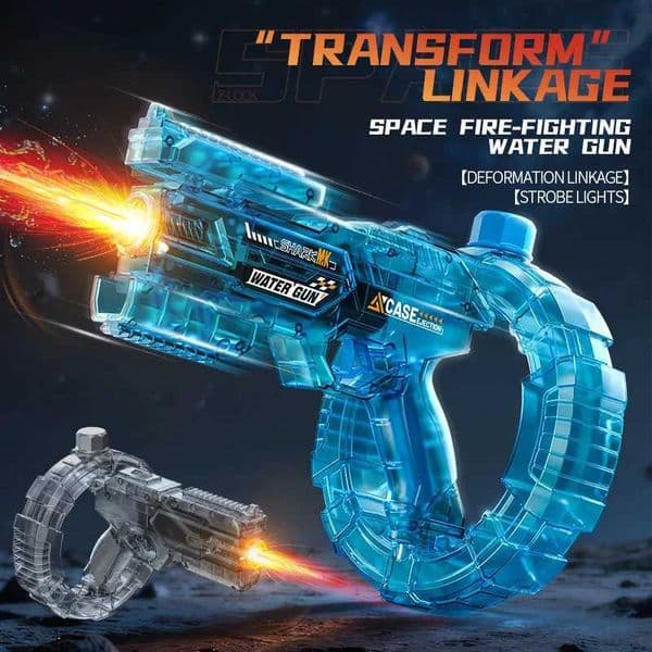 Space Electric Water Gun Energy Ring Burst Transformation LED Lights Large Capacity Full Auto Continuous Fire Squirt Gun Toy T260602V4YB