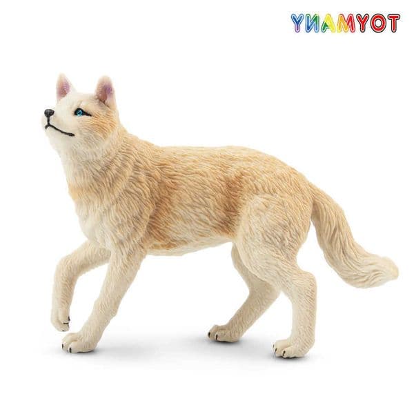 Simulation Toymany White Arctic Wolf Wildlife Animal Model Toy Mini Figures Dolls Action Figurines Toys Children Gift Cake Decor L260604TVEW