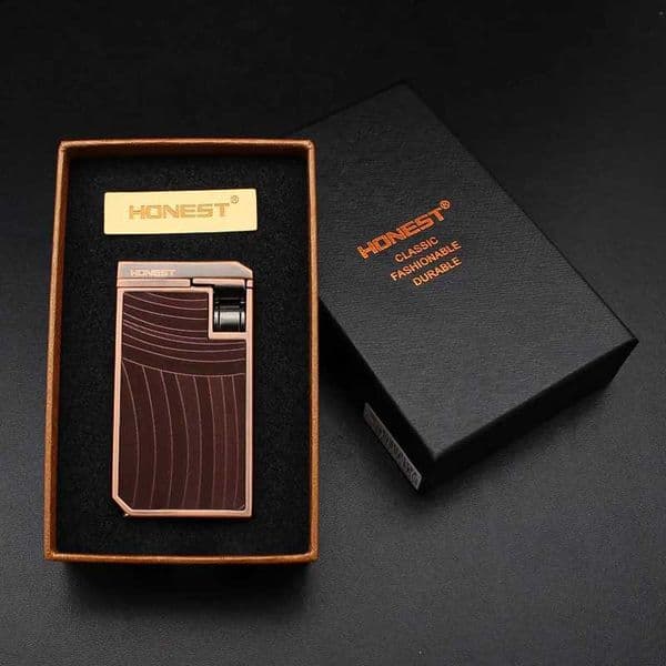 Windproof Design Equipped HONEST with Cigar Diamond Blade High-end Cigar Lighter Dual Flame Jet Rod Ignition Gas Lighter J260604