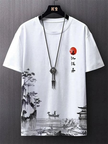 Simple Fashion Ancient Style T Shirts For Men Summer Trendy Crew Neck 3D Printed TShirts Loose Streetwear Harajuku s Tees 260604