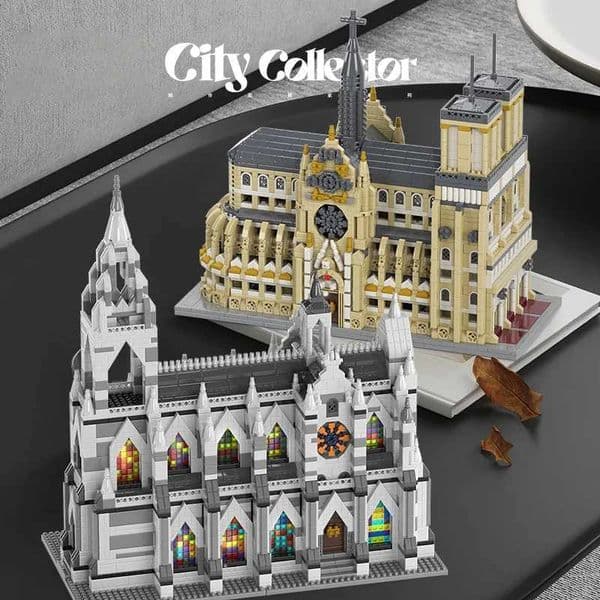 City World Famous Architectural Cologne Cathedral Micro Bricks Building Blocks Street View Notre-Dame de Paris Construction Toys C260604
