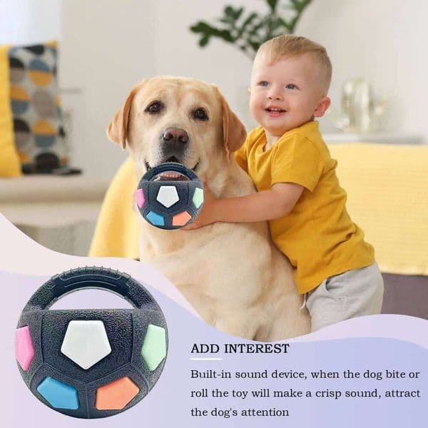 Tough Interactive Squeaky Ball Dogs - Durable Chew Toy for Aggressive Chewers, Pet Training & Fetch Play