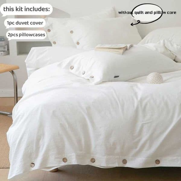 3pcs 100 cotton bedding Double Duvet Cover 220x240 Solid Twist Cotton King Size Bedding Quilt CoverT260604