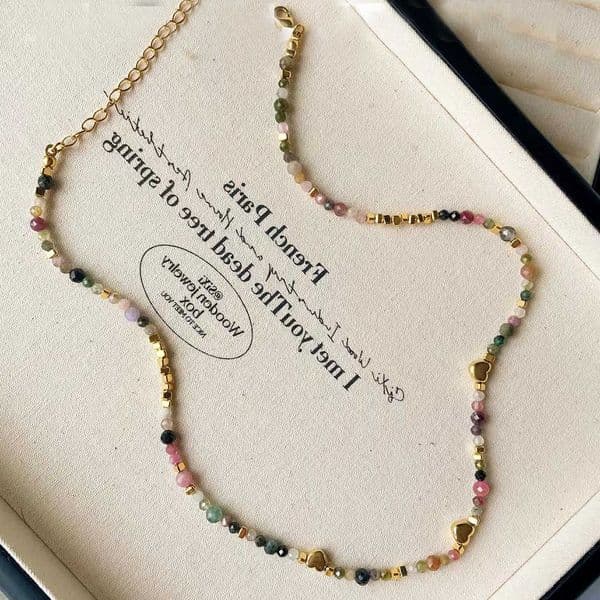 necklace Good Quality Summer fashion natural stone titanium steel accessory Heart adorned pendant for party gift L260604