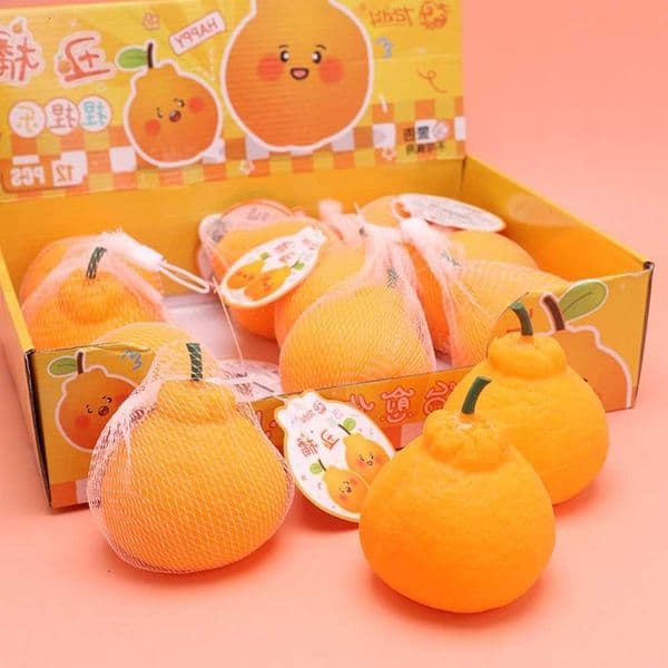 Rebound Realistic Slow Tangerine Shaped Moldable Non Peelable Soft Rubber Squishy Toy Ideal For Office Break Desk Leisure And Daily Tension Stress Relief M260604