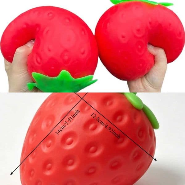 Extra Giant Strawberry Squishy Toy Large Size Strawberry Fidget Toys Slow Rising Shapeable Venting Ball for Adults Friends Gifts L260604