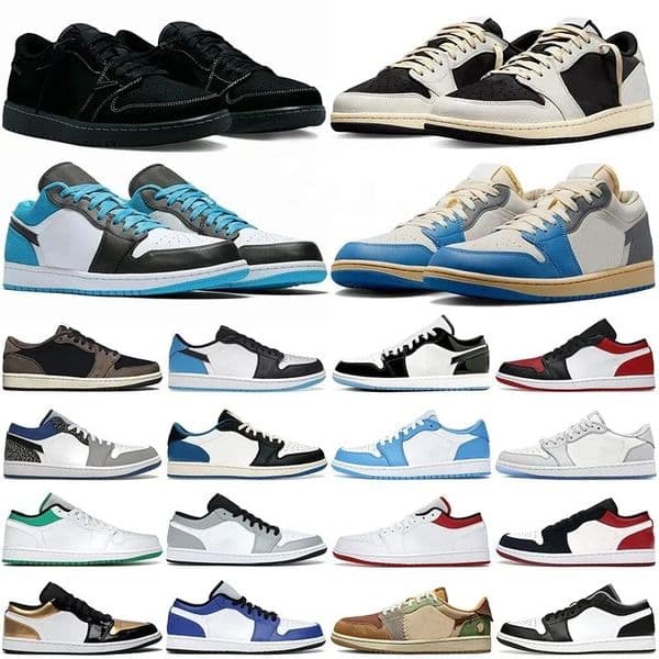Kids Shoe Designer 1s Basketball Shoes Low Year Of The Rabbit Reverse Dark Mocha Fragment Black blue white outdoors running Sneakers Big Size 12