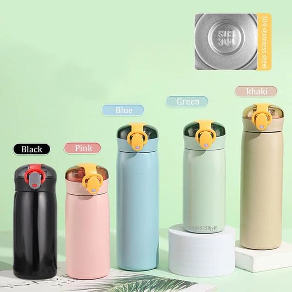 304 Stainless Steel Thermos Cup with Straw 320ml460ml Insulated Water Bottle Travel Mug Leak Proof Vacuum Flask 260605