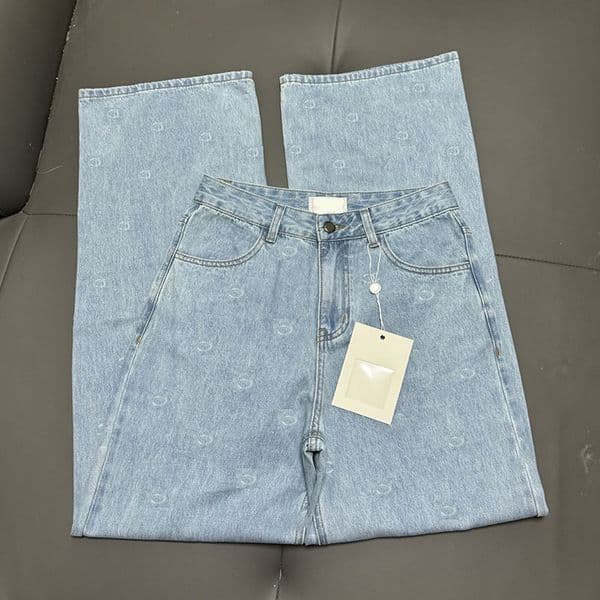 Designer Letter Turn Lock Denim Pants Luxury Women Blue Embroidered Slim Fit Jeans Summer Street Style Elegant Jean Trousers