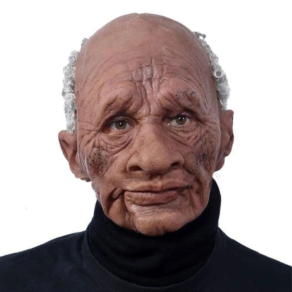 Luxury Designer Decor Black Elderly Face Mask Wrinkle Full room Head Cover For Grandpa Grandma - Halloween Party Cosplay Props Decoration Ho 11