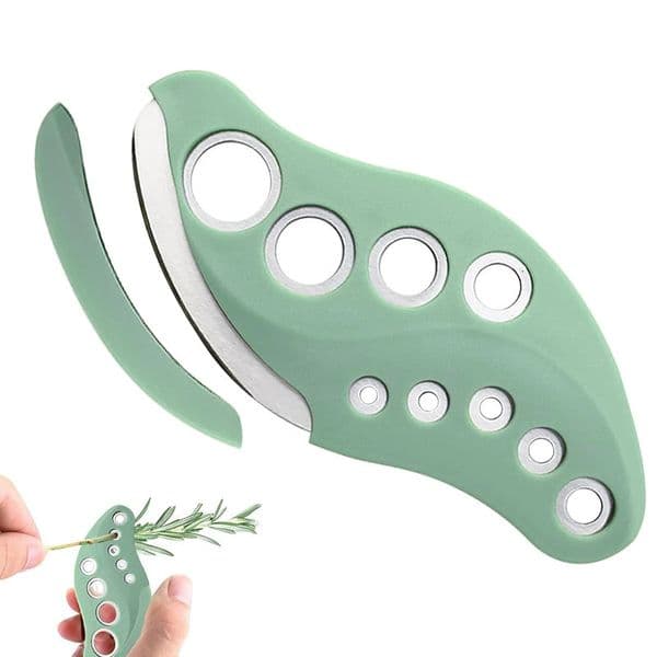 9 Holes Herb Stripper Tool with Cutter Kitchen Leaf Stripping Peeler for Cooking 260605