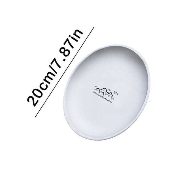 Camping Titanium Lightweight Camping Plate Plate For Barbecue Home Dinnerware Round Frosted Picnic Gear Reusable TablewareL260529 Y260605
