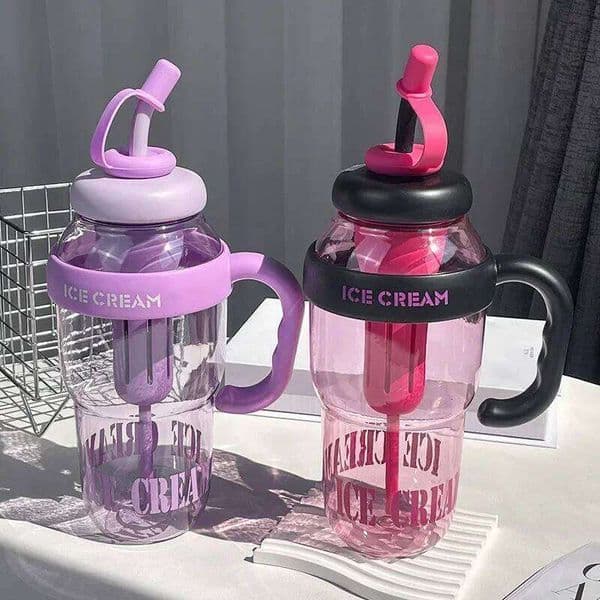 1PC 1300ML Large Capacity Plastic Straw Drink Bottle Outdoor Travel Portable Gym Fitness Summer Water Cup 26W0605