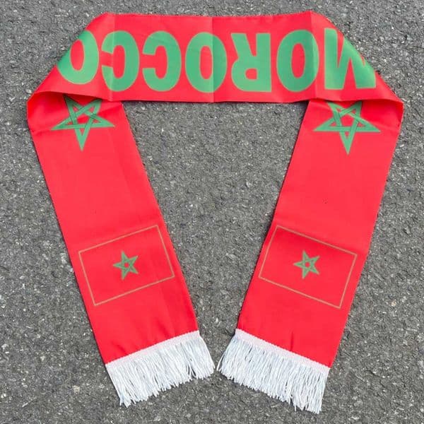 14130cm Morocco Scarf Double Aerlxemrbrae Side Printing 100 Polyester Football Soccer Fans National flag 260422 Y260605