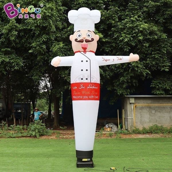 Colorful Inflatable Waving Chef with Dancing Stars Perfect Event Decoration for Food Stands