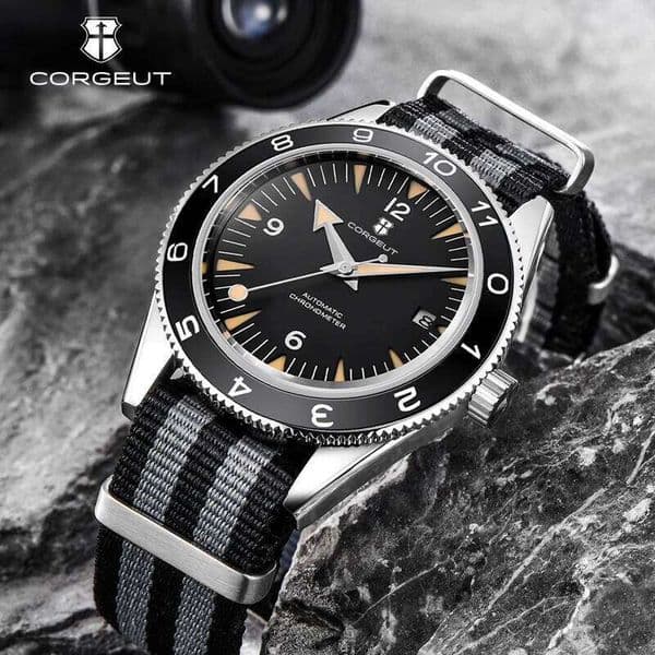 41MM Sapphire Glass 100m Waterproof Japan Automatic Luminous Mens Watch Nylon Strap W260605