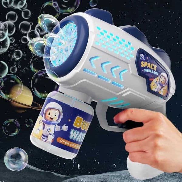 Space Astronauts Fully Automatic Bubble Gun Rocket Bubbles Machine Automatic Blower with Bubble Liquid Toy for Kids Bubble Gift T260602