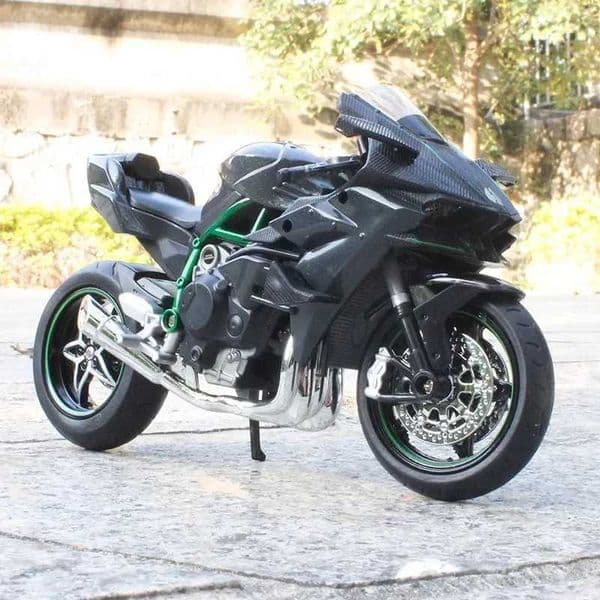 112 Toy Model H2R S1000RR Miniature Motorcycles Alloy Diecast Shock Absorption Rubber Tires Christmas Motorbike Gifts for KidsT260605
