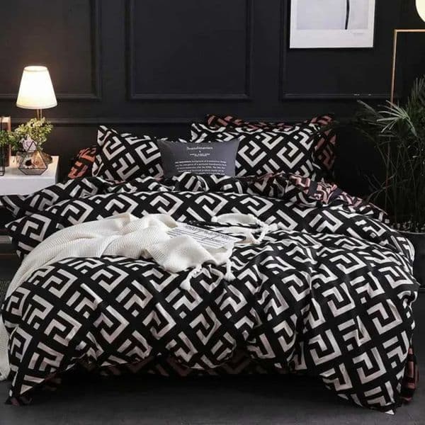 0 Luxury Black Bedding Comforter With Case Single Full Size Linen Duvet Cover perfume Set Queen/King Double Single cologne Bed Free Shipping 33