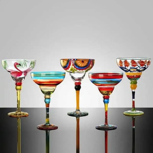 Luxury Designer Decor 270Ml Creative Margarita Wine Glasses Handmade Colorful Cocktail Glass Goblet Cup room Lead-Free Home Bar Wedding Part 11